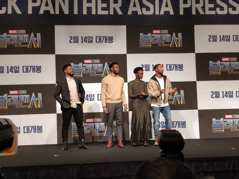 black panther premiere Chadwick Boseman Lupita Nyong’o Michael B Jordan ryan coogler