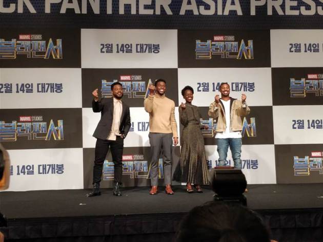 black panther premiere Chadwick Boseman Lupita Nyong’o Michael B Jordan ryan coogler