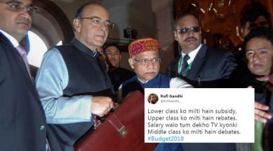union budget 2018, budget 2018 highlights, budget 2018 key points, budget middle class, budget salaried class, budget 2018 twitter reactions, arun jaitley, indian express, indian express news