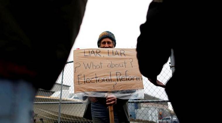 Canadian PM Justin Trudeau, Justin Trudeau, Canada PM, Justin Trudeau Heckled, Canada PM Justin Trudeau heckled, Canada Pipeline Issue, World News, Latest World News, Indian Express, Indian Express News 