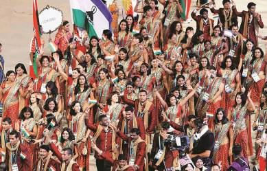 india women cwg sari