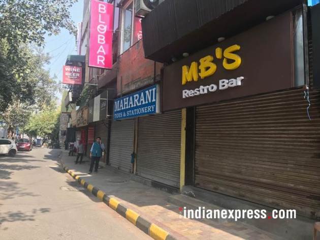 delhi bandh photos, delhi market shut images, delhi market strike pictures, mcd sealing drive, delhi markets closed pics, south ex, gk, cp, karol bagh, rajouri garden, indian express