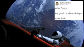 SpaceX Falcon Heaby Elon Musk's SpaceX Falcon Heavy, Heaviest and biggest rocket, Tesla roadster in space video, Tesla Roadster in space Elon Musk, Tesla roadster in space video, SpaceX Falcon Heavy Twitter reactions, Indian Express, Indian Express news