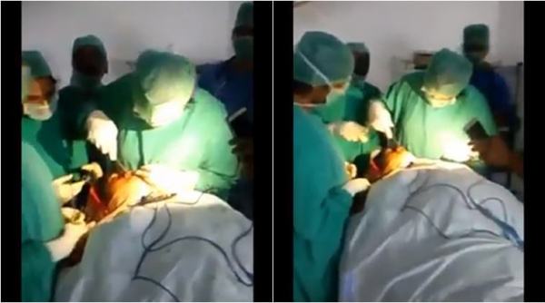 doctors operate using mobile torch light, surgeory mobile phone flash light, operation mobile flash light, guntur general hospital, guntur hospital phone torch light operation, viral videos, indian express