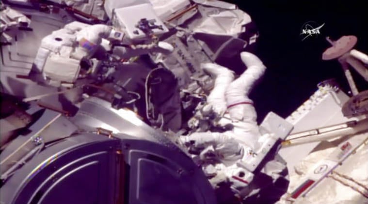 International Space Station, NASA astronaut, ISS spacewalk, Russian Progress 69 cargo, Japanese astronaut, Latching End Effector, robotic arm, Mobile base System, ISS robot system
