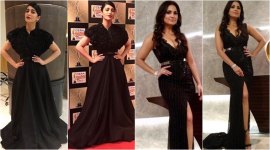Shruti Haasan, Shruti Haasan latest photos, Shruti Haasan fashion, Shruti Haasan black gown, Shruti Haasan Vanitha awards, Lara Dutta, Lara Dutta latest photos, Lara Dutta fashion, Lara Dutta Falguni and Shane Peacock black gown, Donald Trump Jr. Lara Dutta, indian express, indian express news