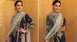 Madhuri Dixit, Madhuri Dixit latest photos, Madhuri Dixit fashion, Madhuri Dixit Rimple and Harpreet Narula, Madhuri Dixit ethnc fashion, Madhuri Dixit suits, indian express, indian express news