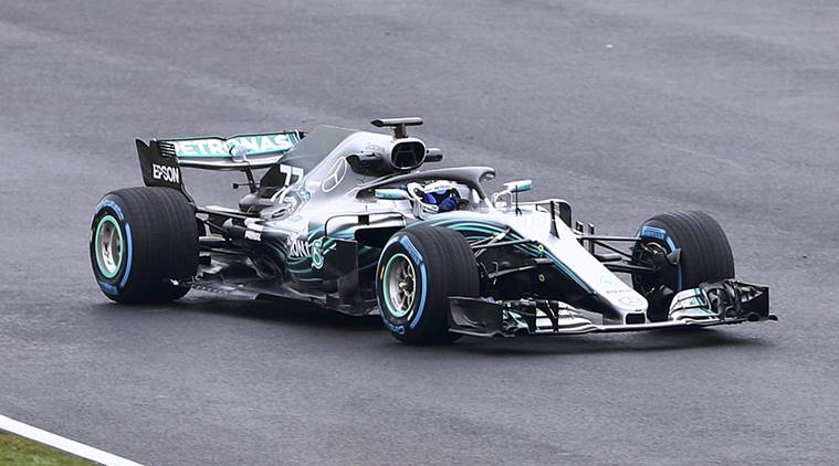 Mercedes car for the 2018 season being driven by Valterri Bottas