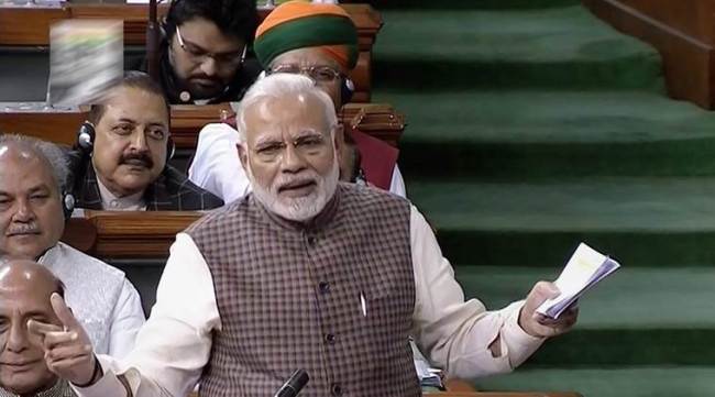 Narendra Modi, Modi Parliament, Congress, BJP, Modi attacks Congress, Rahul Gandhi, Modi in Parliament, Indian Express