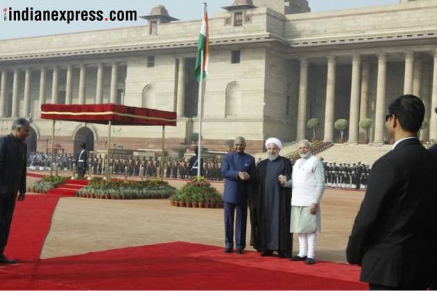 hassan rouhani photos, Narendra Modi pics, iran president images, rouhani india visit pictures, pm Modi images, Hassan Rouhani India visit pics, Ram Nath Kovind, Indian Express photos