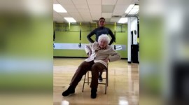 93 old workout, 93 old lady working out, cute video grandma working out, viral video grandma workout, Indian express, indian express news