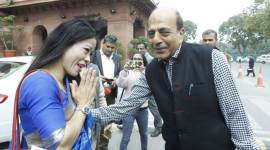 Denesh Trivedi with Marycom at Parliament on Tueday-Express Photo/Praveen Jain no alt set