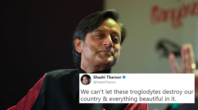 Shashi Tharoor, Shashi Tharoor tweets, Shashi Tharoor twitter, Shashi Tharoor troglodytes, troglodytes meaning, what is troglodytes, Shashi Tharoor english, Shashi Tharoor english, Shashi Tharoor farrago, Indian Express, Indian Express news 