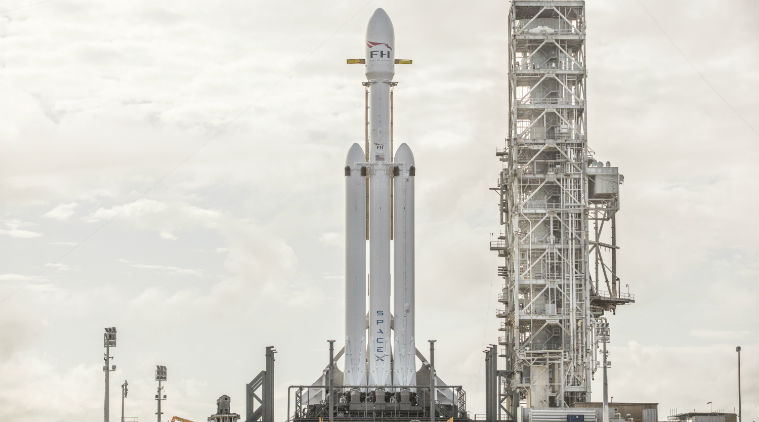SpaceX Falcon Heavy lanuch, Elon Musk SpaceX, Tesla Roadster payload, SpaceX Mars mission, Blue Origin, Jeff Bezos, Cap Canaveral Air Force Base, SpaceX missions 