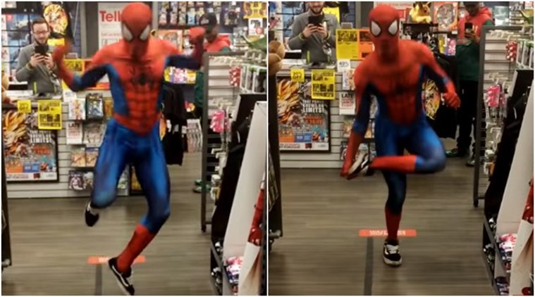 VIDEO: Spider-Man leaves customers bewildered with his dance moves on 'Take  On Me' | Trending News,The Indian Express