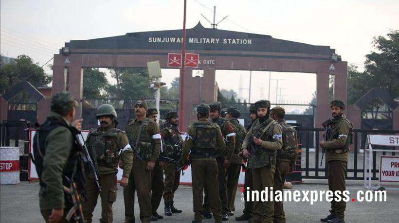 Sunjwan attack photos, sunjwan encounter images, army encounter images, army camp attack pics, jammu kashmir, indian army pictures, sunjwan latest pics, indian express