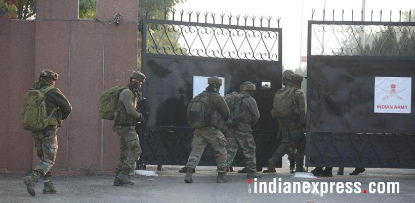 Sunjwan attack photos, sunjwan encounter images, army encounter images, army camp attack pics, jammu kashmir, indian army pictures, sunjwan latest pics, indian express