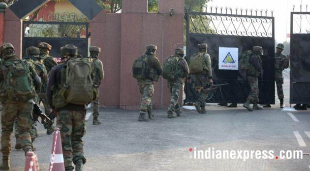 Sunjwan attack photos, sunjwan encounter images, army encounter images, army camp attack pics, jammu kashmir, indian army pictures, sunjwan latest pics, indian express