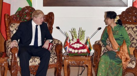 Rohingya crisis, Aung San Suu Kyi, Boris Johnson, Myanmar, British Foreign Secretary, world news, Indian Express news
