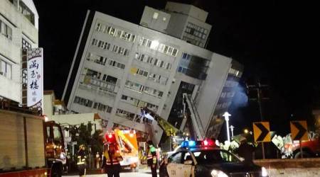 Many of the missing were believed to be trapped in a 12-storey residential building that was tilting at a 45-degree angle.