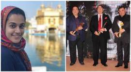 Taapsee Pannu Kapoor brothers at Raj Kapoor Awards