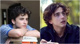 timothee chalamet in call me by your name and lady bird