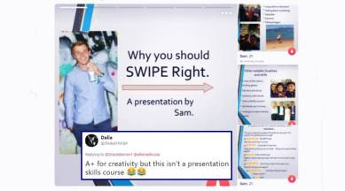 tinder, tinder guy, tinder profile, tinder ppt profile, tinder guy makes powerpoint presentation, powerpoint presentation tinder, indian express, indian express news