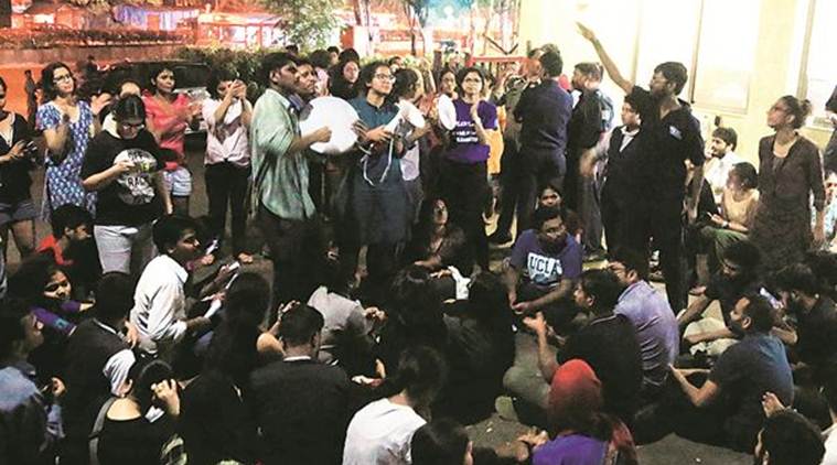 tiss students protest, tiss protest, mumbai news, tata institute protest, tiss mumbai campus