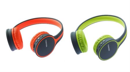 Toshiba audio devices, in-ear-headphones, Toshiba BT180H Bluetooth headphones, out-of-ear headphones, Toshiba SBX210 portable sound system, Bluetooth sound bars, Toshiba audio products availability