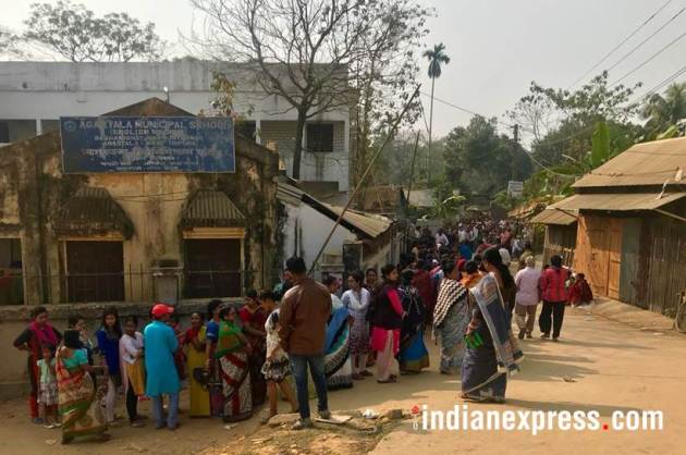 tripura photos, tripura election images, polling pics, northeast elections pictures, tripura assembly election 2018 image, manik sarkar photo, congress, cpim, voter turnout, northeat polls images, indian express