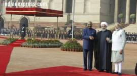 hassan rouhani photos, Narendra Modi pics, iran president images, rouhani india visit pictures, pm Modi images, Hassan Rouhani India visit pics, Ram Nath Kovind, Indian Express photos