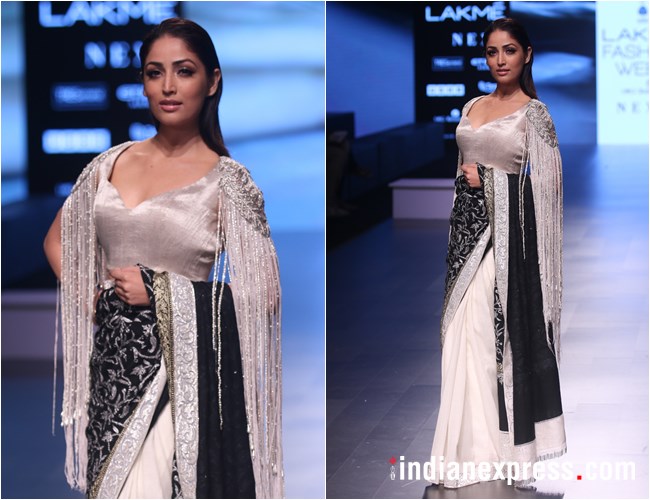 yami gautam, manish malhotra, lakme fashion week, lfw 2018, karan johar, sonakshi sinha, kriti sanon, Kalki Koechlin, lfw 2018 day 3 highlights, lakme fashion week bollywood stars, fashion news, indian express