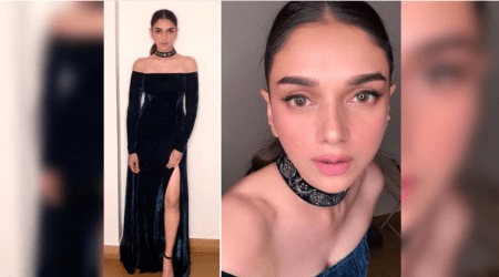 Aditi Rao hydari, Namrata Joshipura, velvet gown, Aditi Rao hydari fashion, Aditi Rao hydari style, Aditi Rao hydari latest photos, v latest news, Aditi Rao hydari pictures, Aditi Rao hydari images, Aditi Rao hydari updates, celeb fashion, bollywood fashion, indian express, indian express news