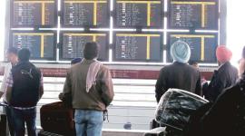 Passengers at Delhi airport