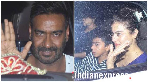 Ajay Devgn, Kajol and son Yug attend Raid special screening