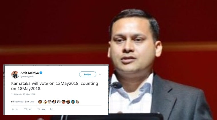 Amit Malviya karnataka election date tweet wrong