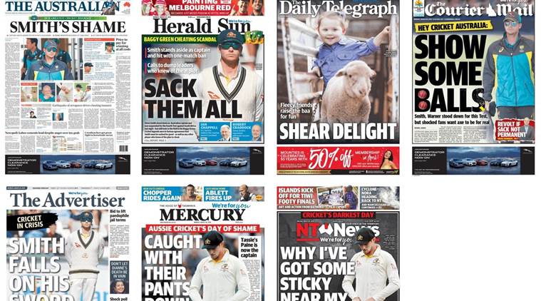 sikkerhedsstillelse Bevæger sig At hoppe Ball-tampering controversy: How the Australian media launched a scathing  attack on Steve Smith and co. | Sports News,The Indian Express