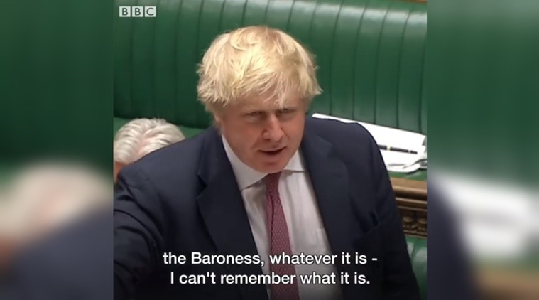 sexism in Britain, Boris Johnson sexism, Boris Johnson called off by speaker, foreign secretary Emily Thornberry, foreign secretary Emily Thornberry Boris Johnson video, Indian Express, Indian Express news 