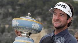 Bubba Watson with the WGC Trophy