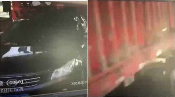 accidents, road accidents, scary road accident, truck rams car, china truck ram car, china road accidents, viral videos, shocking videos, indian express
