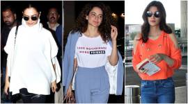 airport looks, airport fashion, airport style, Deepika Padukone, Kangana Ranaut, Kareena Kapoor Khan, Bhumi Pednekar, Kriti Sanon, Parineeti Chopra, Jacqueline Fernandez, Shruti Haasan, Shilpa Shetty, celeb fashion, bollywood fashion, indian express, indian express news