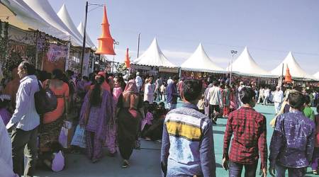 People at the fair in Porbandar on Thursday. Gopal Kateshiya