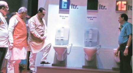 Chief Minister Vijay Rupani, gujarat chief minister rupani, rupani launches dual flush system, dual flush system, gujarat water scarcity, gujarat water crisis, gujarat water, World Water Day