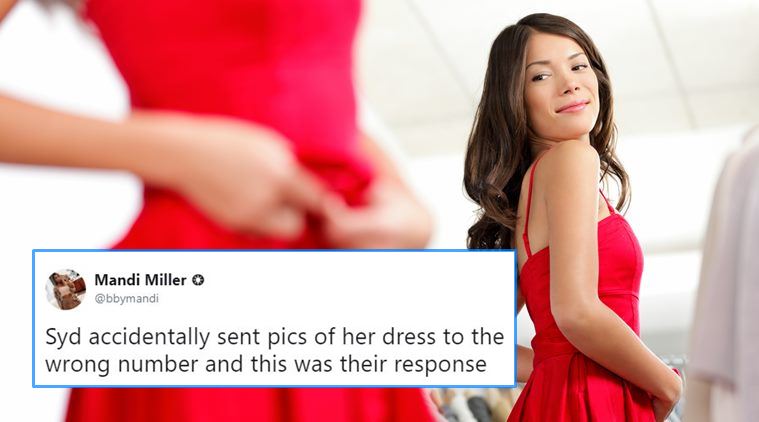 girl sends picture to family by mistake, photo sent wrong, photo sent to unknown family, wrong picture, wrong text, misplaced text, funny news, good news, Indian express, indian express news