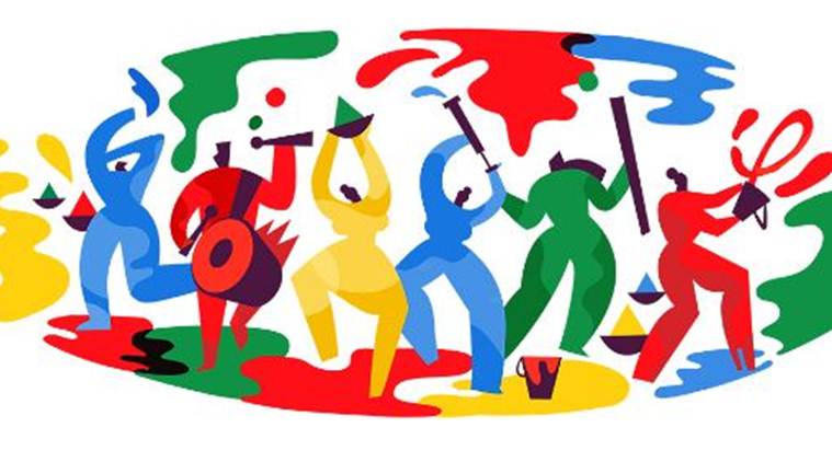 Google doodle celebrates Holi 2018