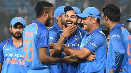MS Dhoni and Hardik Pandya, celebrate in this file photo. (PTI Photo)
