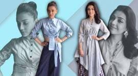 Kajal Aggarwal, Kajal Aggarwal latest photos, Kajal Aggarwal fashon,Kajal Aggarwal deconstructed shirts, Kajal Aggarwal MLA, Kajal Aggarwal contemporary fashion, indian express, indian express news