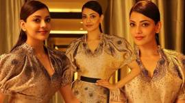 Kajal Aggarwal, Kajal Aggarwal latest photos, Kajal Aggarwal fashion, Kajal Aggarwal Bibhu Mohapatra, Kajal Aggarwal gold outfit, indian express, indian express news