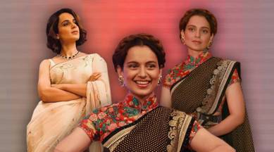 Kangana Ranaut, Kangana Ranaut latest photos, Kangana Ranaut fashion, Kangana Ranaut saris, Kangana Ranaut Sayasachi, Kangana Ranaut sheer saris, indian express, indian express news