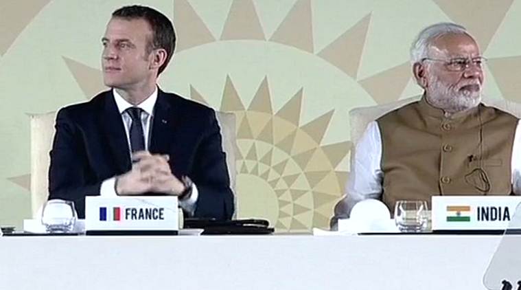 Emmanuel Macron, Narendra Modi, International Solar Alliance Summit, Live Updates, ISA Summit, Solar summit updates, PM Modi, Indian Express